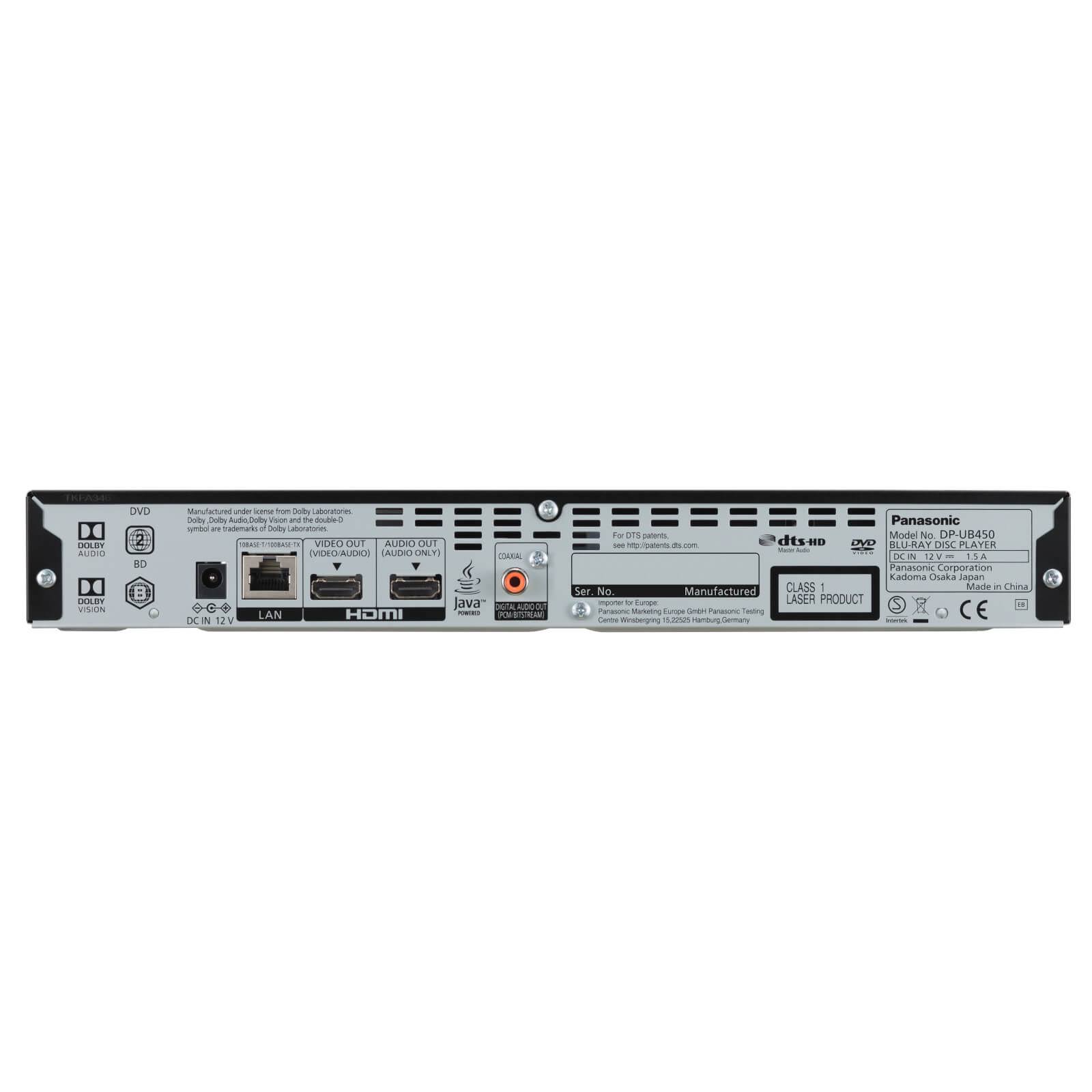 Panasonic DP-UB450EBK 4K Blu-Ray Player