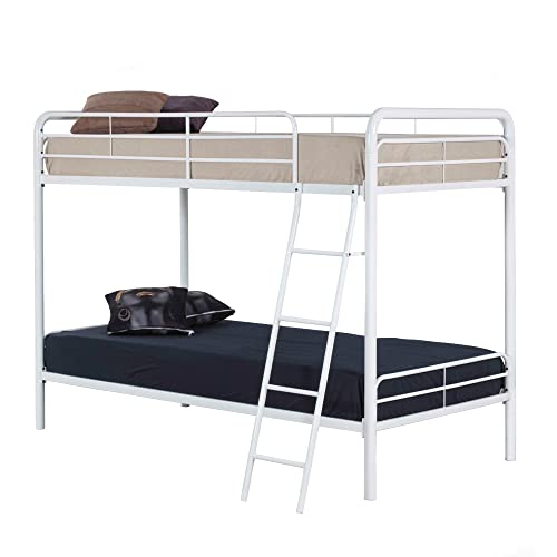 Better Home Products Twin Over Twin Metal Bunk Bed in Black