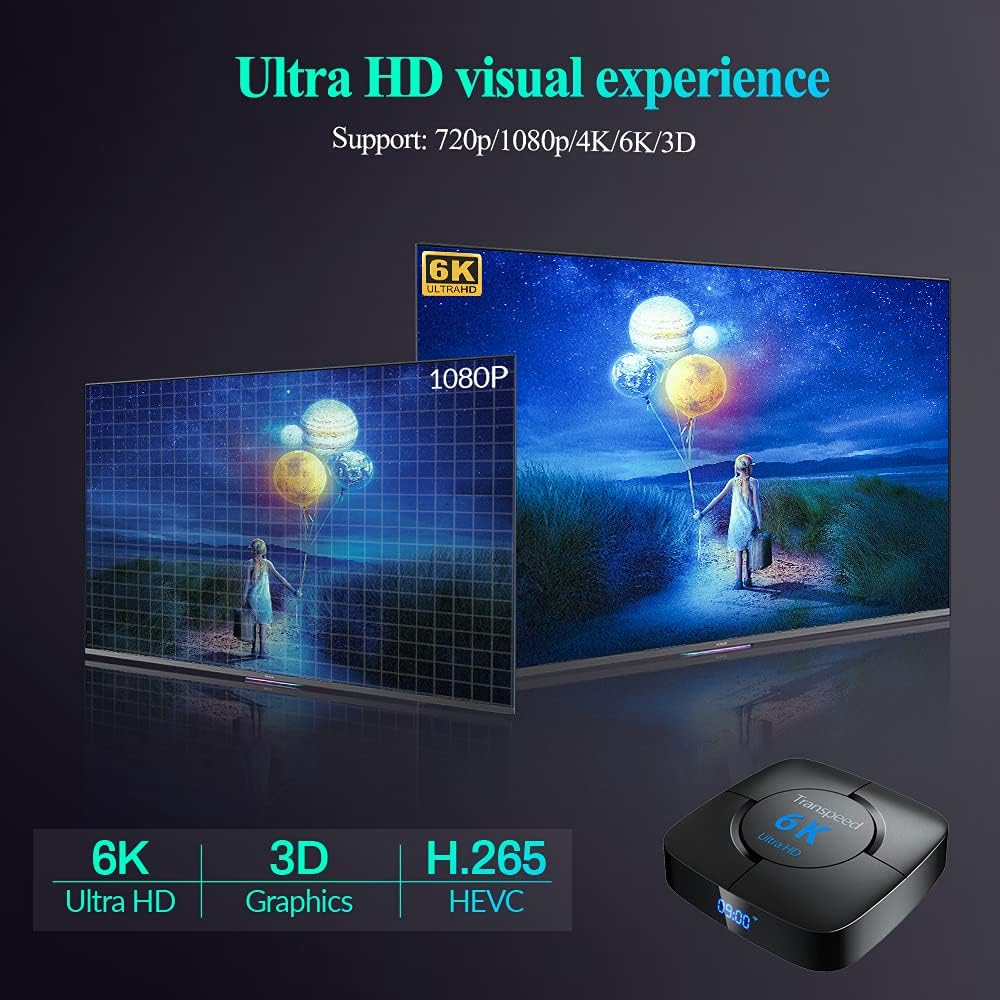 Android Tv Box 10.0 4GB RAM 64GB ROM with Dual WiFi 2.4G 5 G Allwinner H616 Tv Box Support 3D 4K 6K Ultra HD H.265 BT 4.1 with Mini Keyboard Pack of 2