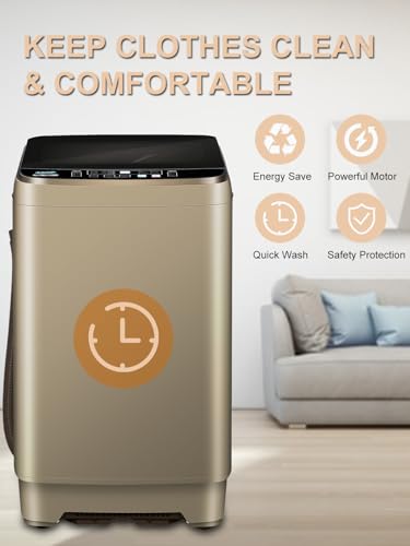Krib Bling Full-Automatic Washing Machine with Drain Pump, 17.7 lbs Compact Washer…
