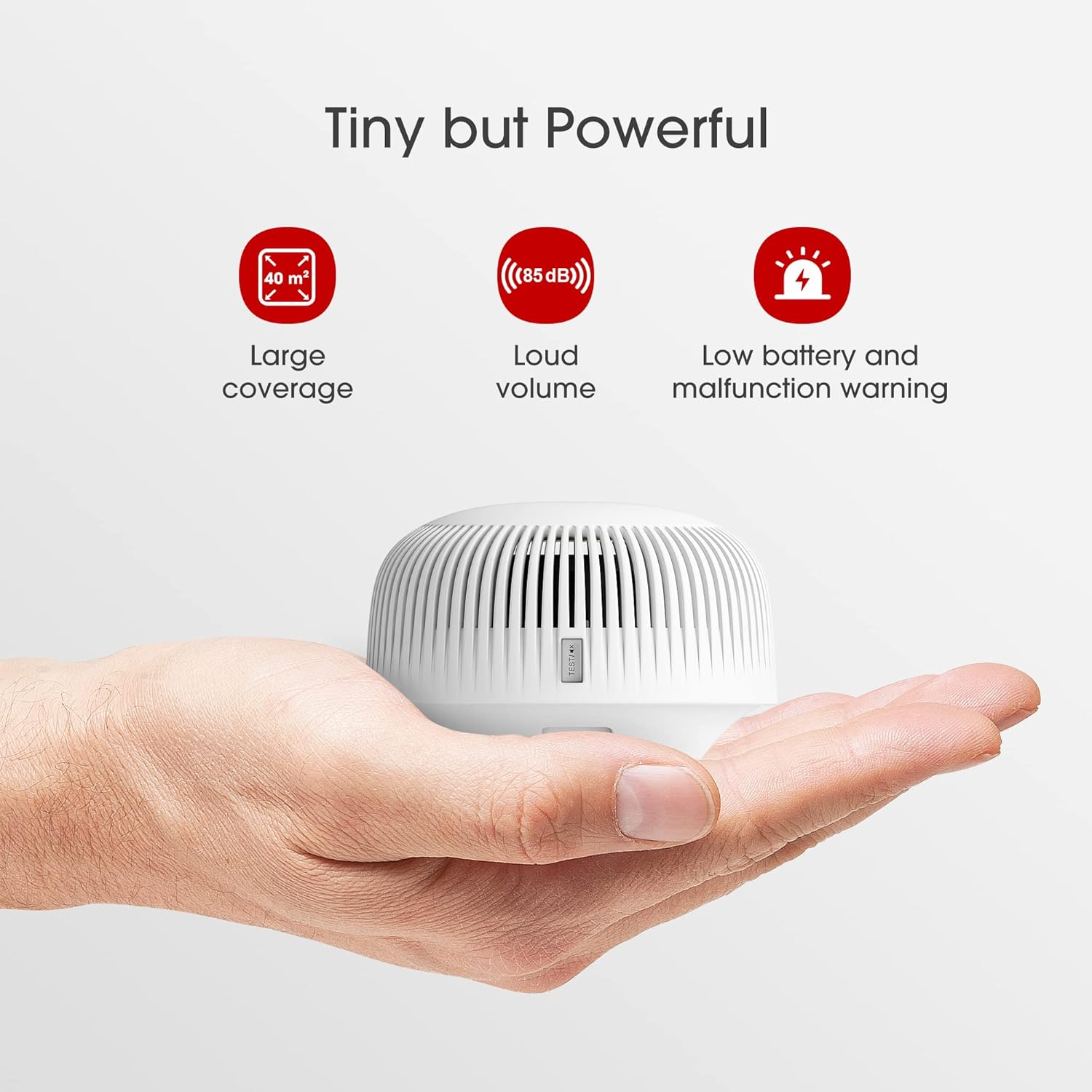 X-Sense 10-Year Battery Smoke Detector, Mini Fire Smoke Alarm with Photoelectric Sensor, LED Indicator & Silence Button, XS03 Pack of 2