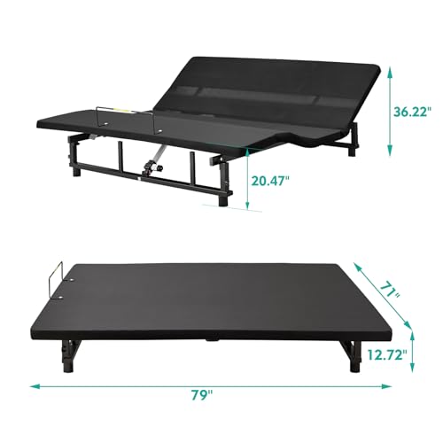 Electric Adjustable Bed Frame, Twin XL Size Adjustable Bed Base with Wireless Remote, Head and Foot Incline, Premium Quiet Motor, Zero Gravity