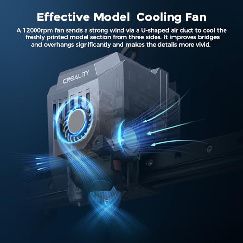 Creality K1C 3D Printer, 2024 New Version 3D Printers with 600mm/s Fast Printing Speed, Support Carbon Fiber Filament 300℃ High-Temp Print, Auto Leveling and Clog-Free Direct Extruder