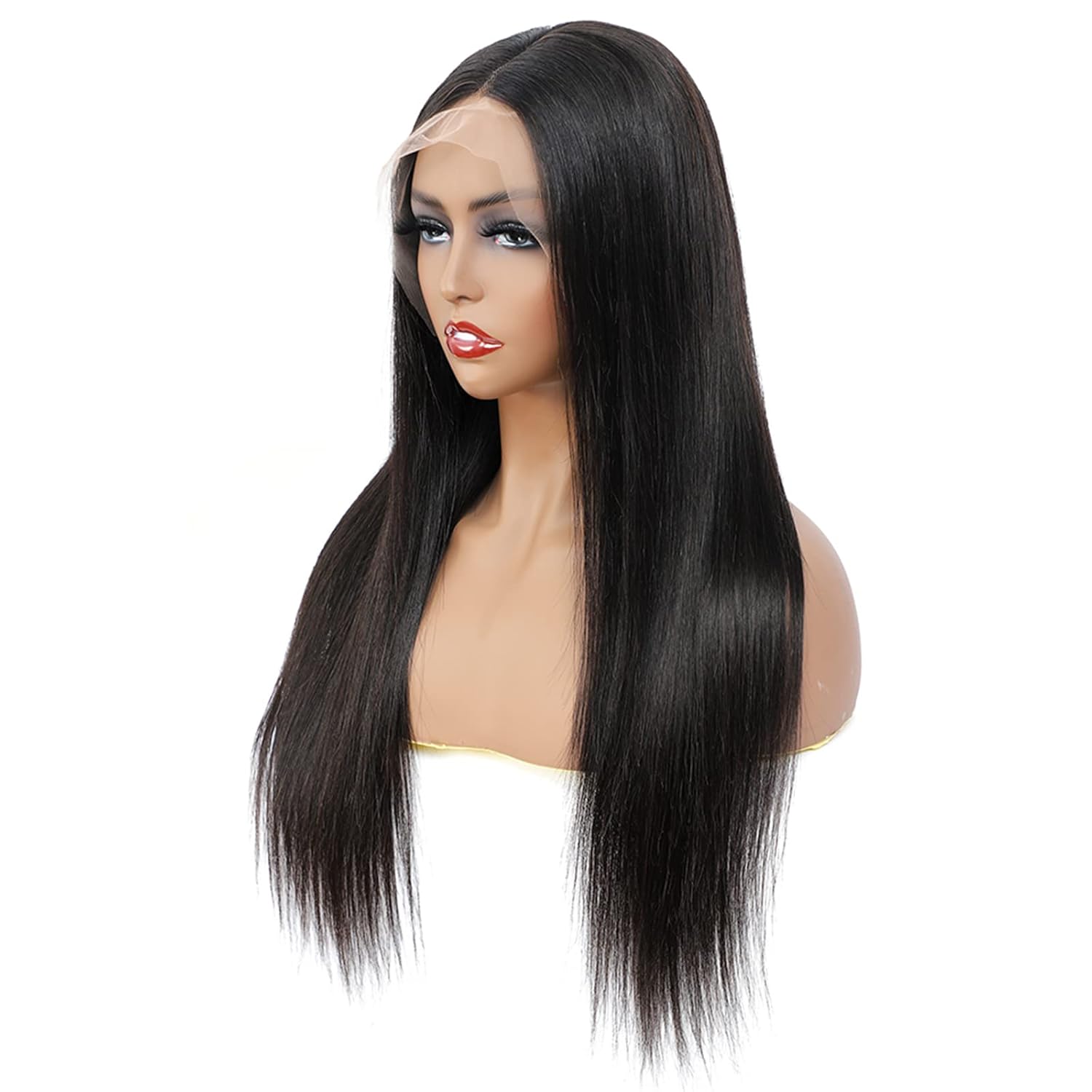 ISEE Hair Lace Front Wigs Human Hair 13x4x1 T Part Straight Transparent Lace Frontal Wigs for Black Women Human Hair 180% Density Pre Plucked with Baby Hair Full and Thick Natural Color 26inch