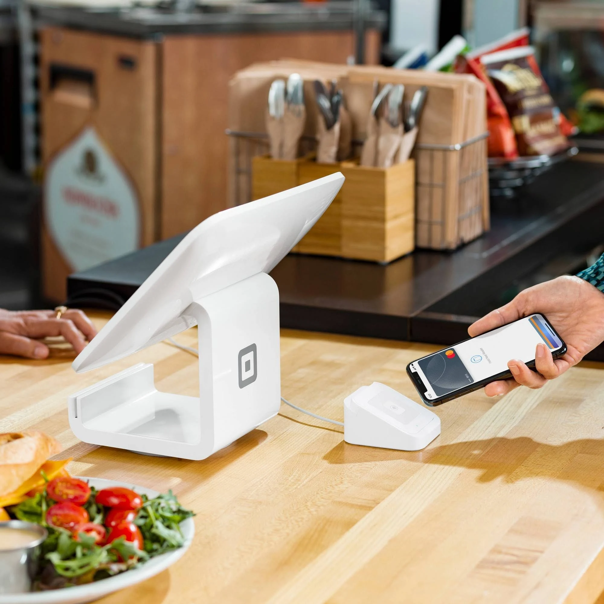 Square Stand for Contactless Chip Reader u0026 Dock - White
