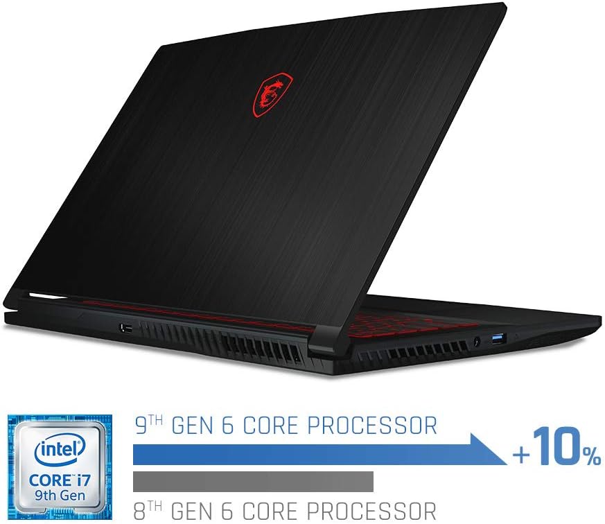 MSI GF63 Thin 9SC-066 15.6" Gaming Laptop, Thin Bezel, Intel Core i7-9750H, NVIDIA GeForce GTX1650, 16GB, 512GB NVMe SSD