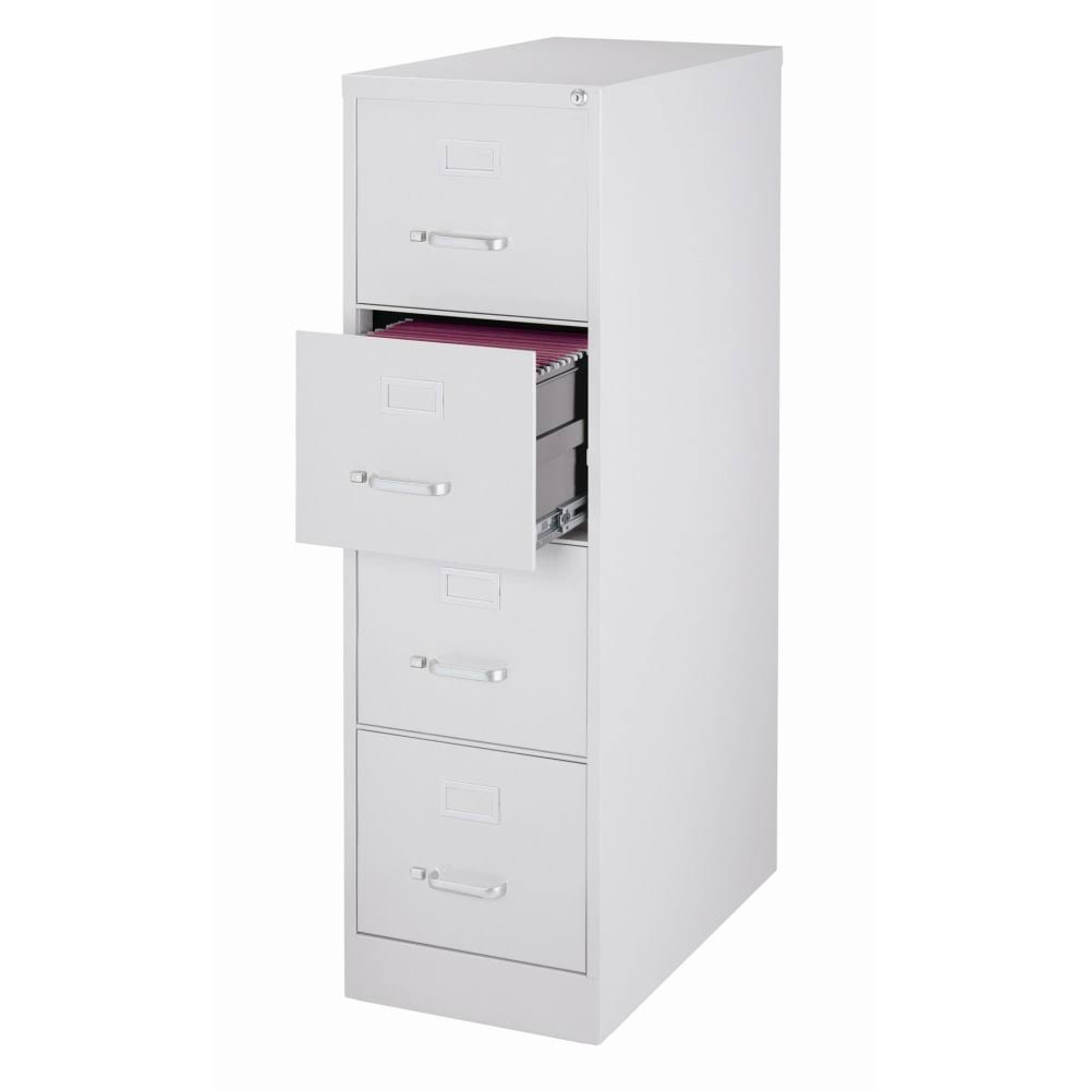 WorkPro 26-1/2D Vertical 4-Drawer Letter-Size File Cabinet, Metal, Light Gray