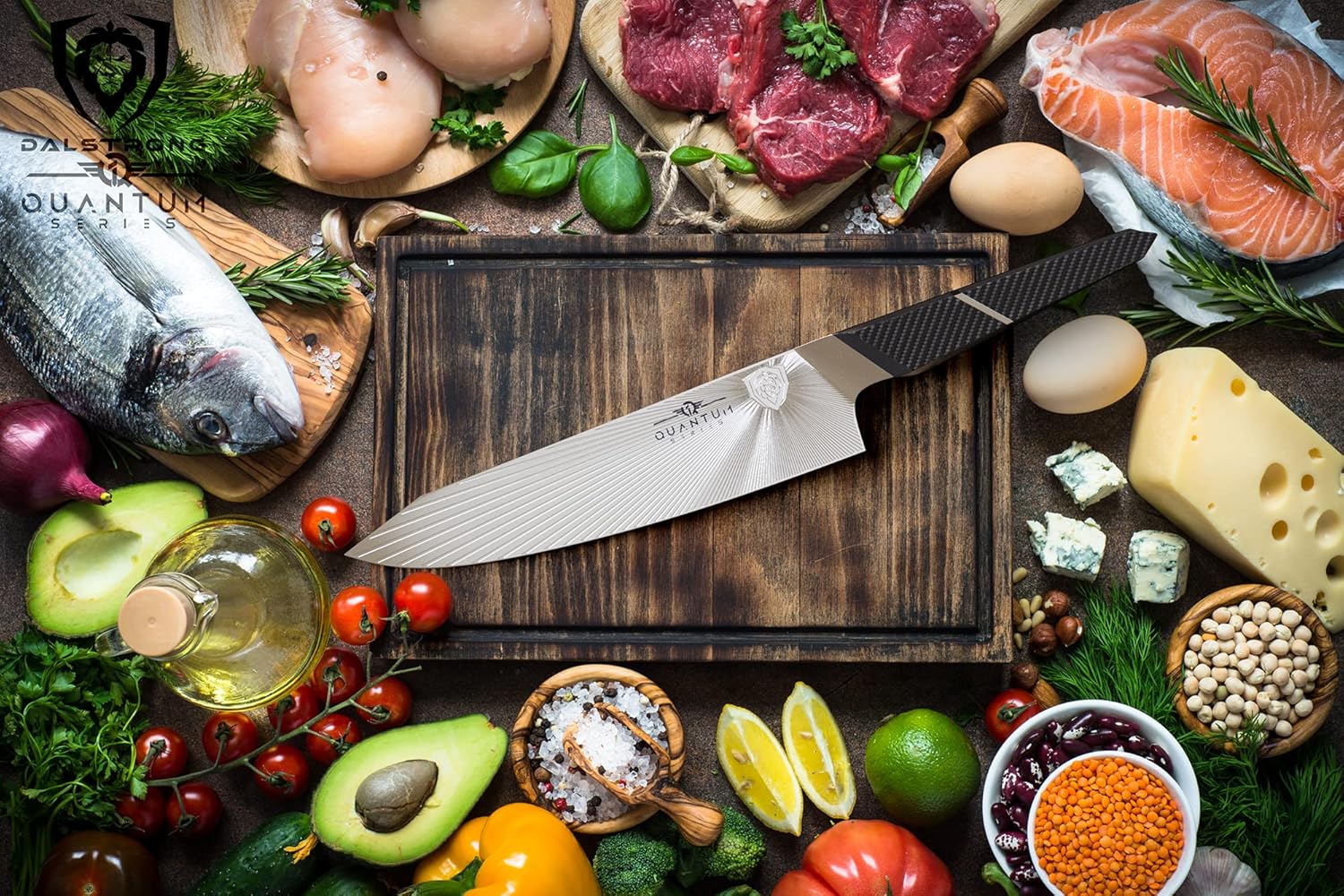 DALSTRONG Slicing & Carving Knife - 12 - Quantum 1 Series - Ultra-Sharp - American Forged BD1N-VX Hyper Steel - Carbon Fibre G10 Hybrid Handle - Leather Sheath