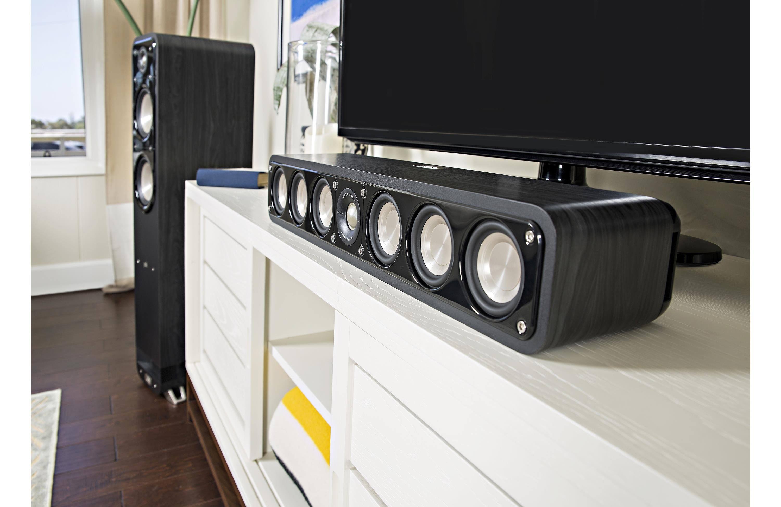 Polk S35 American HiFi Home Theater Slim Center Speaker (Black)