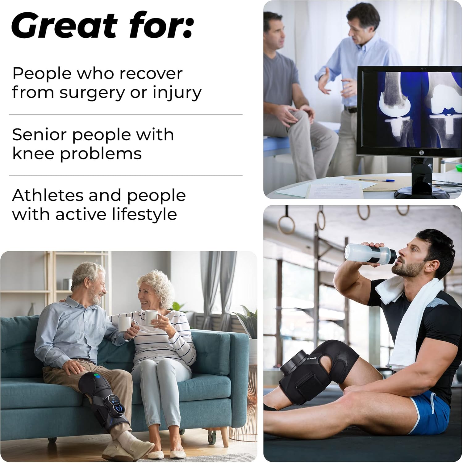REATHLETE XPRESS Knee Massager: Leg Compression Massager for Knee Pain Relief | Leg Massager With Heat and Compression | Also Calf Massager or Thigh Massager | Leg Compression Massager for Circulation