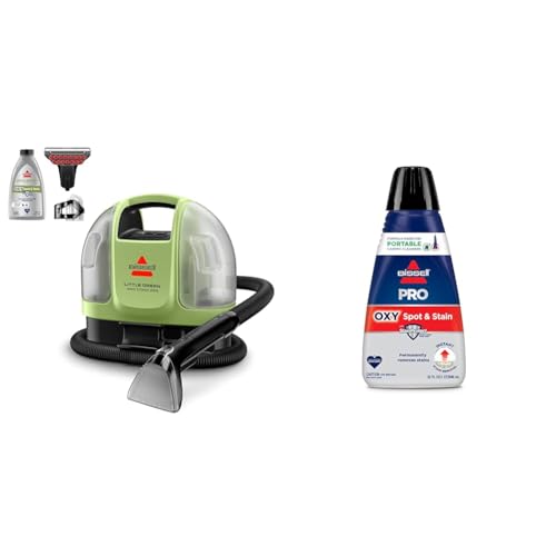 BISSELL Little Green Mini Cordless Portable Carpet and Upholstery Deep Cleaner, Car/Auto Detailer, with HydroRinse Self-Cleaning Tool and 4" Tough Stain Tool, 4015
