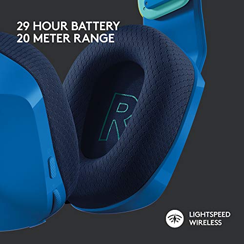 Logitech G733 Lightspeed Wireless Gaming Headset with Suspension Headband, Lightsync RGB, Blue VO!CE mic technology and PRO-G audio drivers - Black