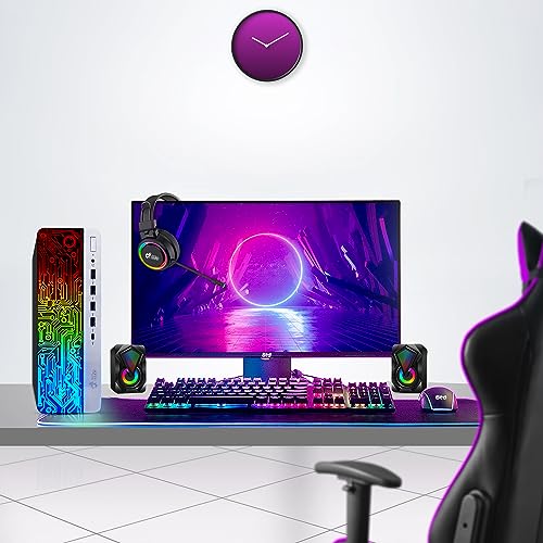 BTO RGB Gaming Desktop PC Bundle - Intel Core i5 6th Gen, 16GB DDR4 Ram, 1TB SSD, NVIDIA GeForce GTX 1050 Ti 4GB, New 24-inch Monitor - Prebuilt Gaming Computer, RGB Set - Windows 11 Pro (Renewed)