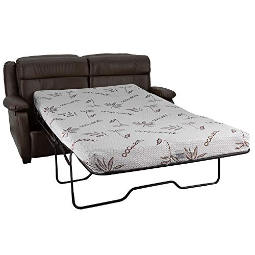 RecPro Charles Collection | 65" RV Hide A Bed Loveseat | Memory Mattress Foam | Sleeper Sofa | Pull Out Couch | RV Furniture | Slideout | Toffee