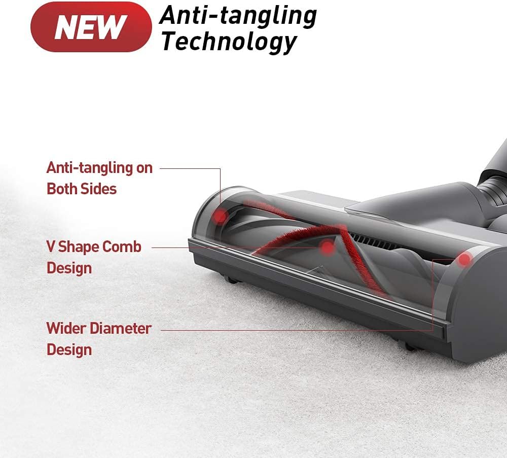 Dreametech T20 Cordless Stick Vacuum, Household Vacuum Cleaner with 25kpa Powerful Suction for Home Hard Floor Pet Hair