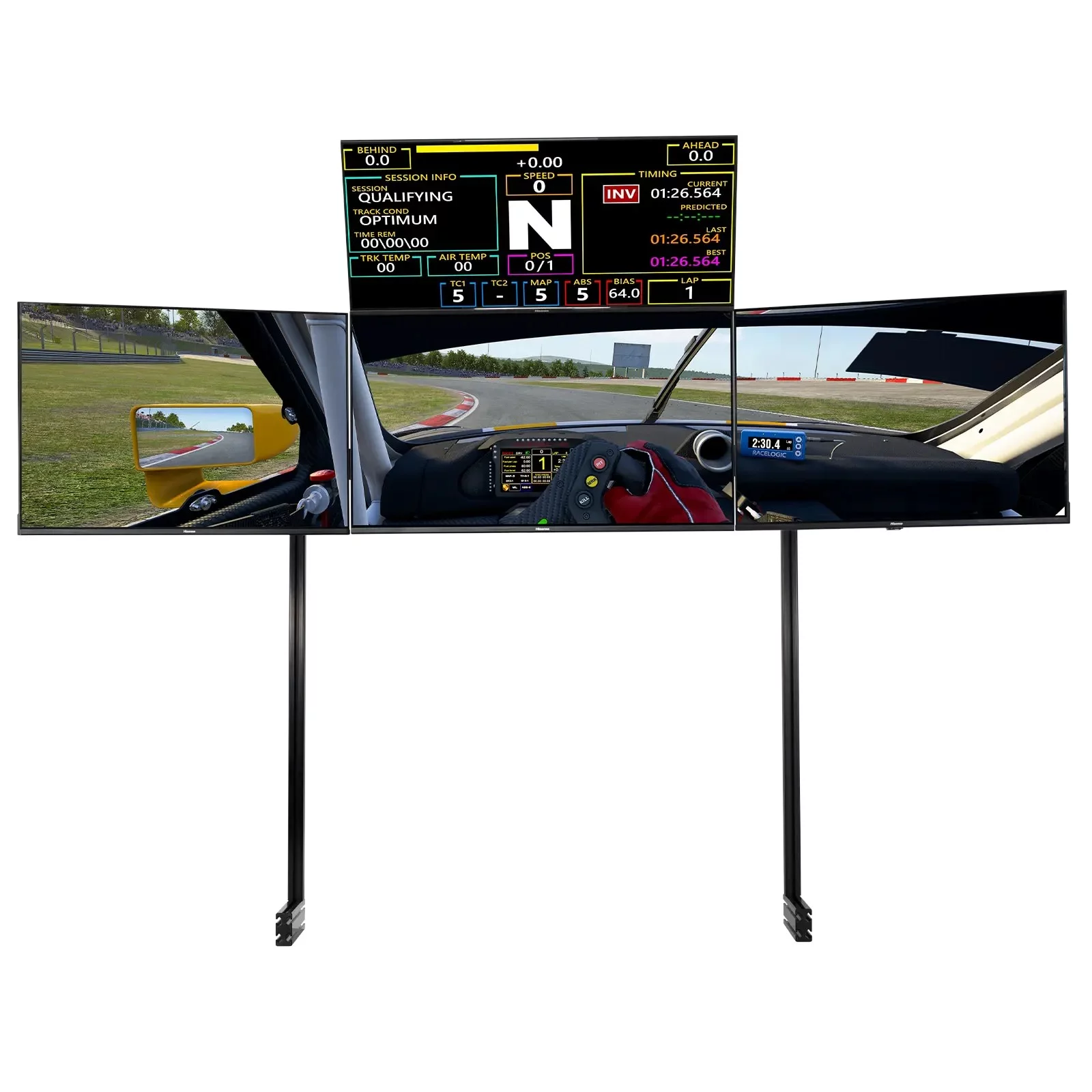 Next Level Racing Elite Quad Monitor Stand, Black