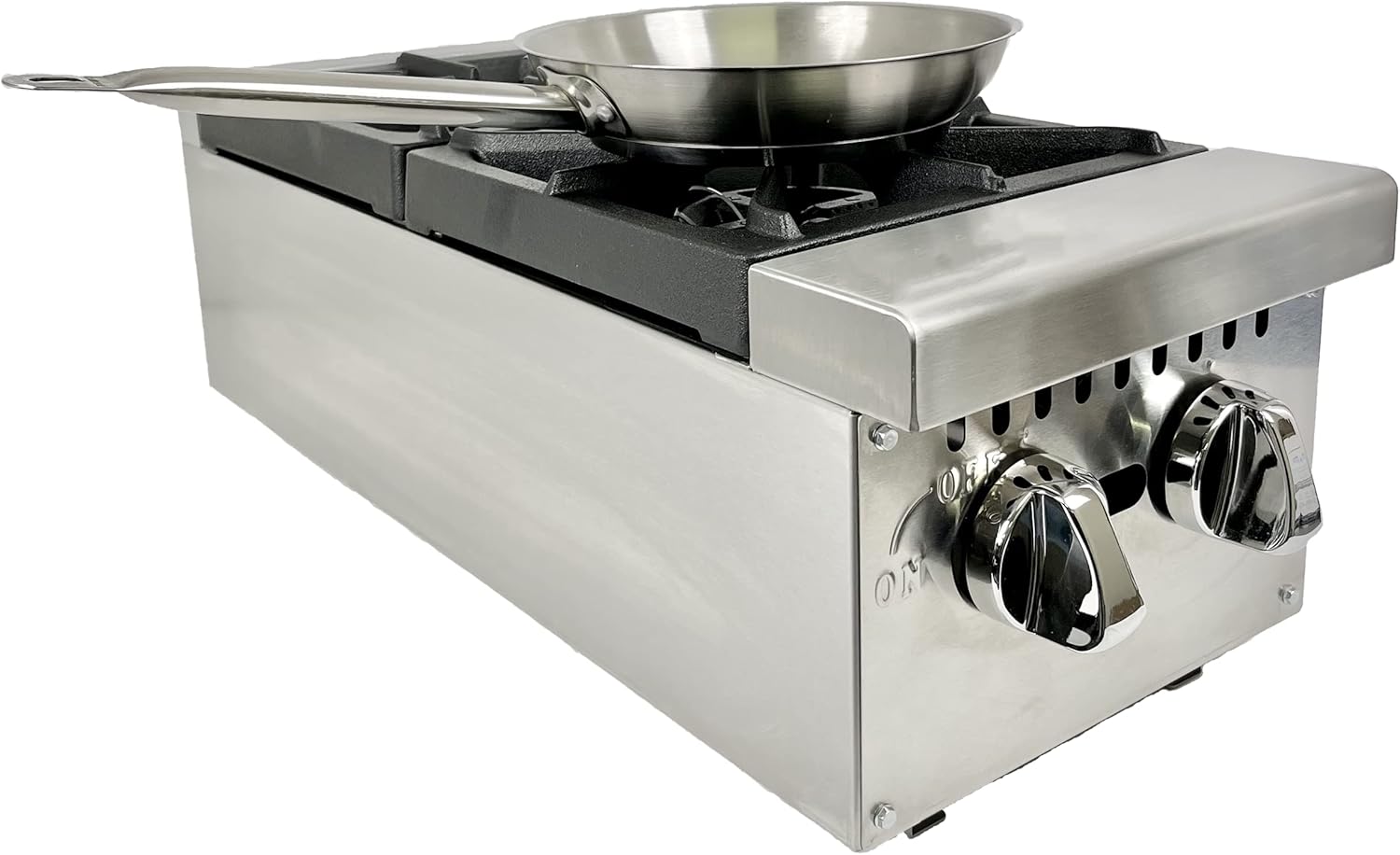 FSE 12-Inch Commercial Heavy Duty Countertop Gas Hotplate/Range with Two Burners, 50,000 BTU (CULCTH12NG)