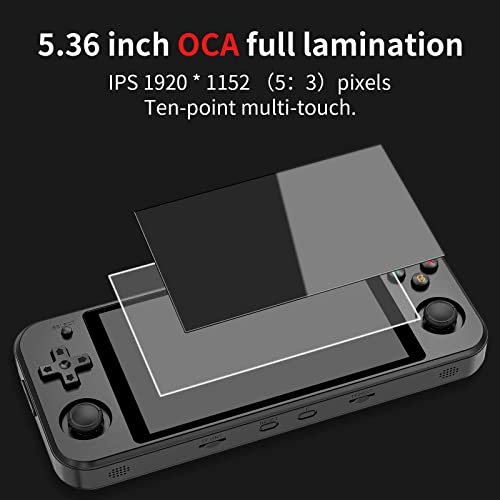 Daxceirry RG552 Handheld Android System Game Console High Speed EMMC 5.1 and 16G Linux System Built-in 6400 mAh Battery with 5.36in Touch Screen Maximum Load 5A Charging Cable 1.5 Hours Full (black)