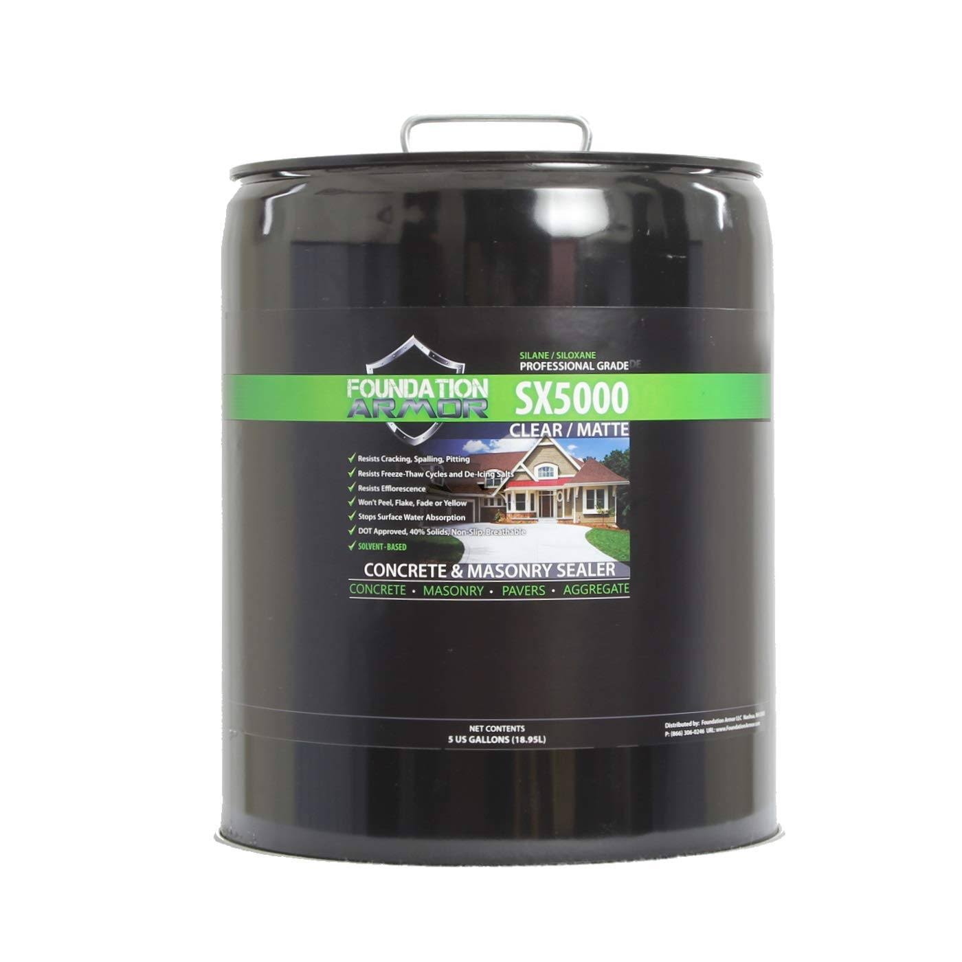 Armor SX5000 Penetrating Silane Siloxane Concrete Sealer and Masonry Water Repellent (5 Gal)