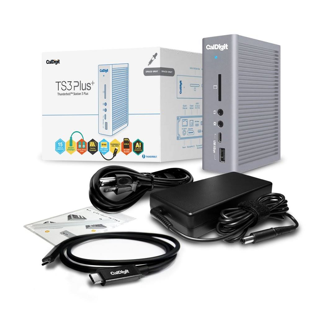 CalDigit Thunderbolt Station 3 Plus Docking Station with 15 Ports and 0.7m Passive Cable, Space Gray