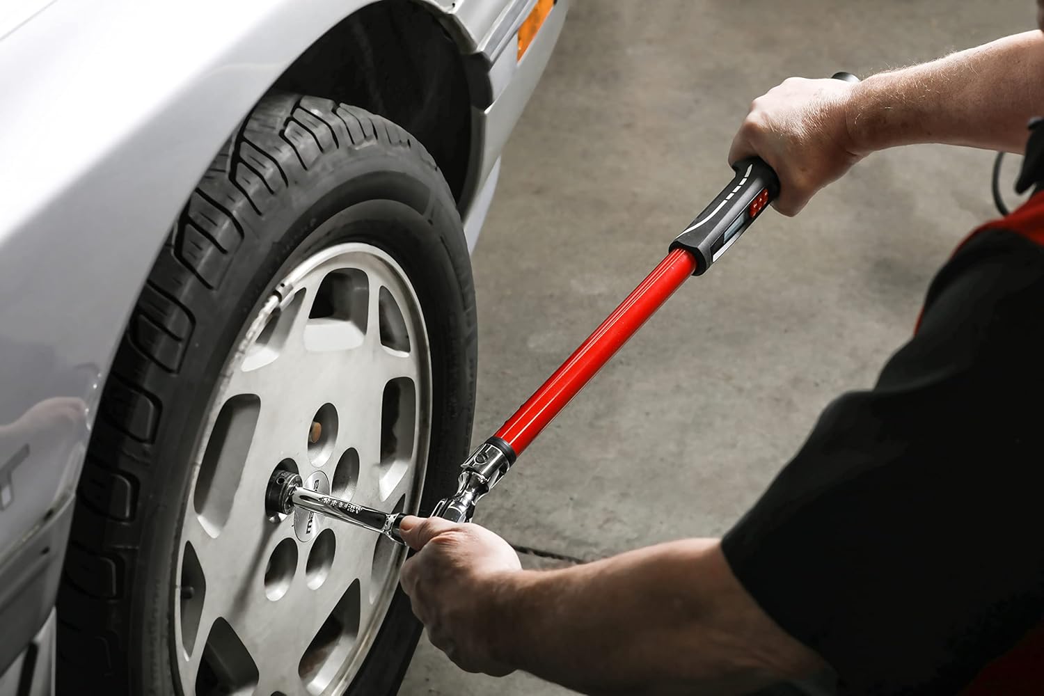 ARES 43008 - 1/2-Inch Drive Flex Head Electronic Digital Torque and Torque Angle Wrench - 25-250 ft/lbs (34-340Nm) - +/- 2% Accuracy - Reversible Thumb Switch - Multi-Alert Prevents Over-Torquing