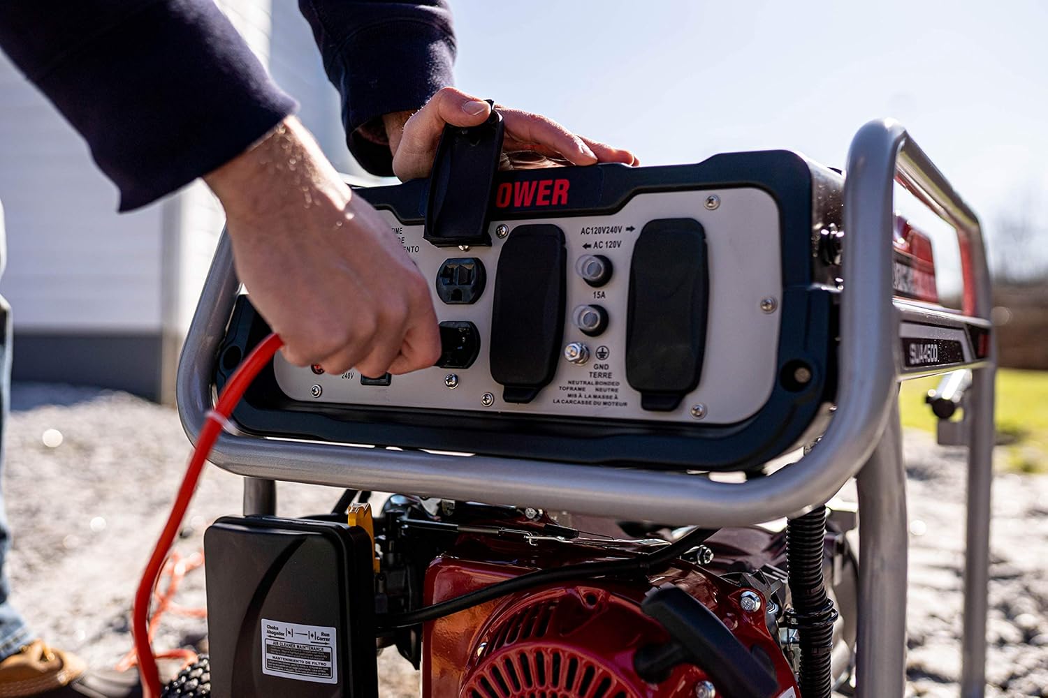 A-iPower SUA4500 4500 Watt Portable Generator Small Gas Powered for Jobsite, RV, and Home Backup Emergency