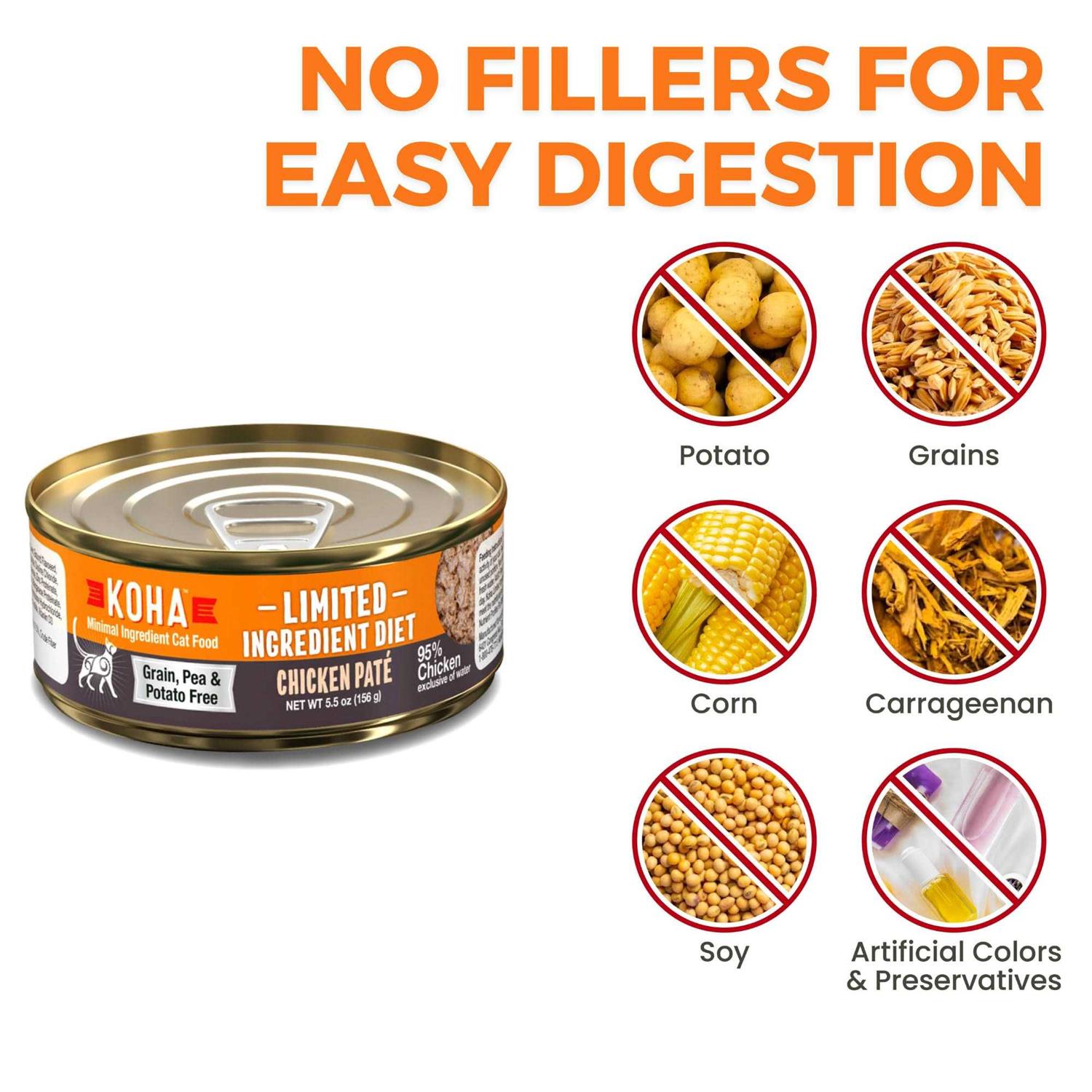 KOHA Grain &amp; Potato Free Limited Ingredient Diet Chicken Pate Canned Cat Food - Pet Supplies online store