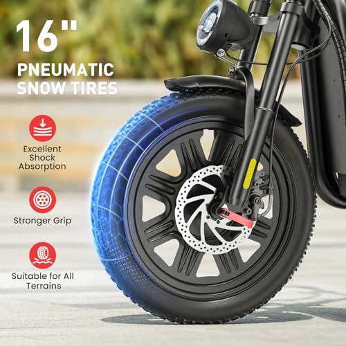 iScooter Electric Scooter with Seat, 37/21 Miles Long Range & 28/19/15.6 MPH Top Speed, 14"/12"/10" Pneumatic Tire, Height Adjustable Seat & Handlebar, Dual Suspensions Commuting Scooter with Basket