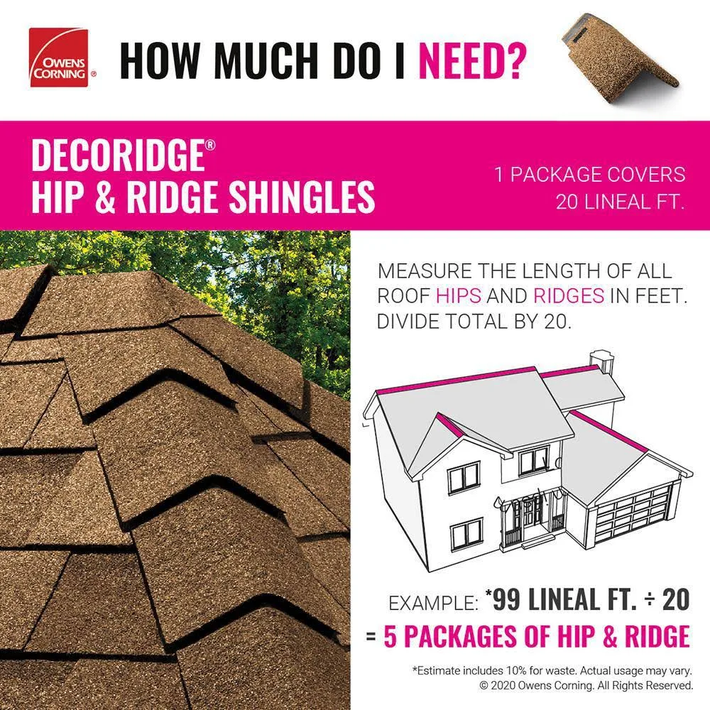 Owens Corning DecoRidge 8 in. Onyx Black Hip and Ridge Roofing Shingles (20 Linear ft. per Bundle)