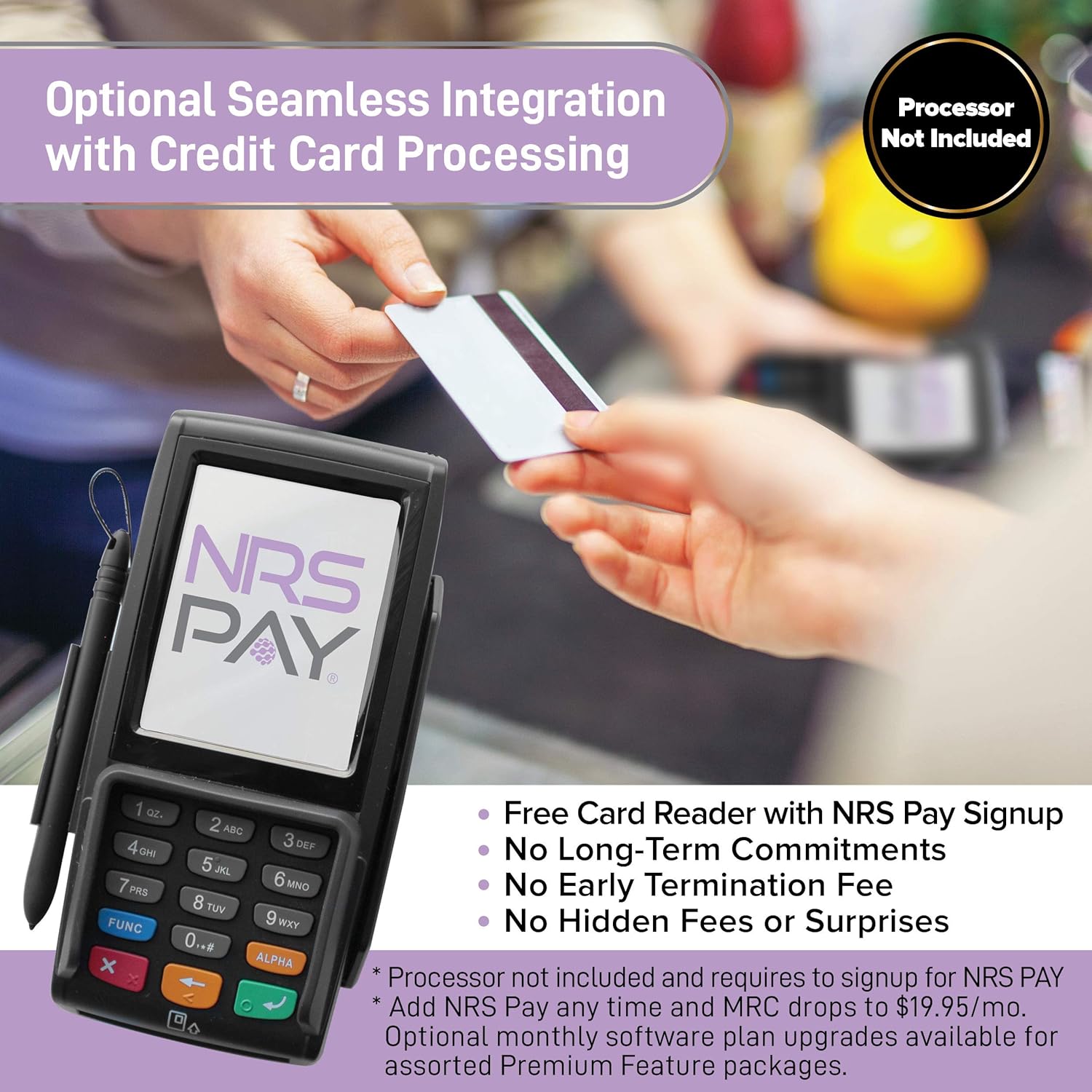 NRS LITE Cash Register for Small Businesses (USA ONLY) - POS System Bundle Includes - Merchant Touch Screen Monitor with Customer-Facing Display, Barcode Scanner & Thermal Receipt Printer