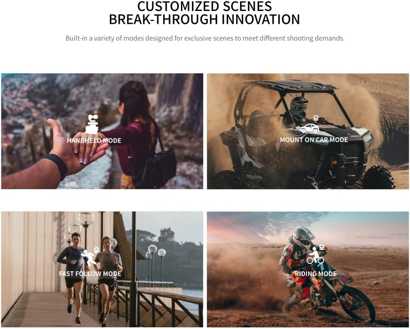 FeiyuTech Pocket 2 Action Camera 3-Axis Gimbal Stabilized 4K Video Handheld Gimbal Integrated Camera, 130° View, Magnetic Body, 4xZoom, 512G Card Slot, Beauty Effect, with Mic for YouTube TikTok Vlog Pack of 2