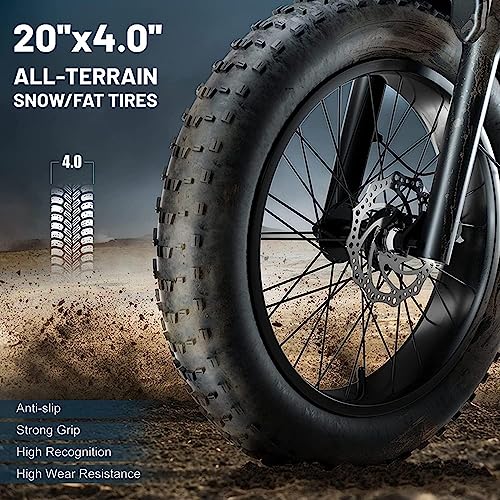 Smlro E5 Electric Retro Cargo Bicycle 2000W Dual Motor 35MPH Motorcycle Ebike 48V 18Ah AWD EBike 20" Fat Tire 7 Speed E Bike MTB Mountain City Road Snow