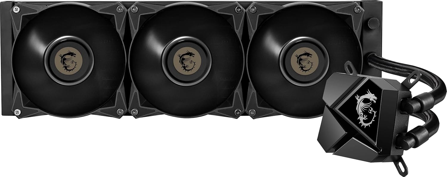 MSI MAG Core Liquid 360R V2 - AIO RGB CPU Liquid Cooler - Rotating Cap Design - 360mm Radiator - Triple 120mm RGB PWN Fans.