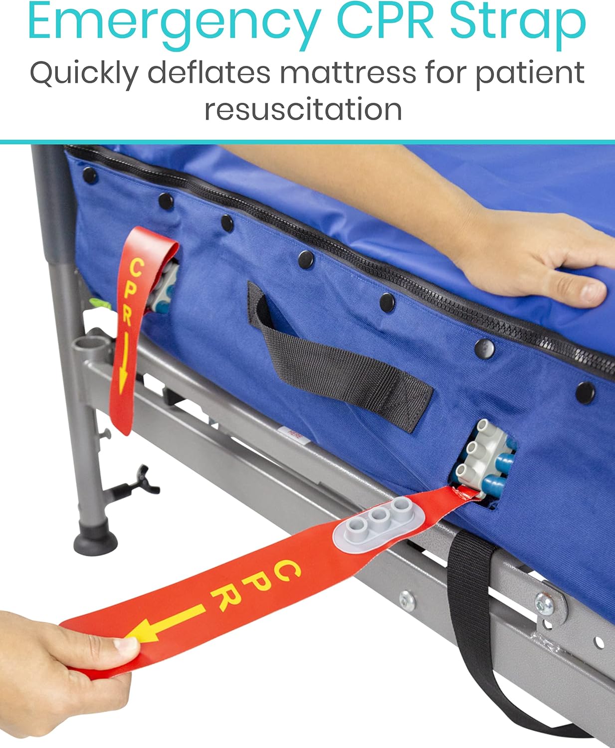 Vive 8" Alternating Pressure Mattress - Low Air Loss Hospital Replacement Mattress - Medical Bed Topper for Pressure Ulcers and Bed Sores - Variable, Inflatable Pressure Pump System