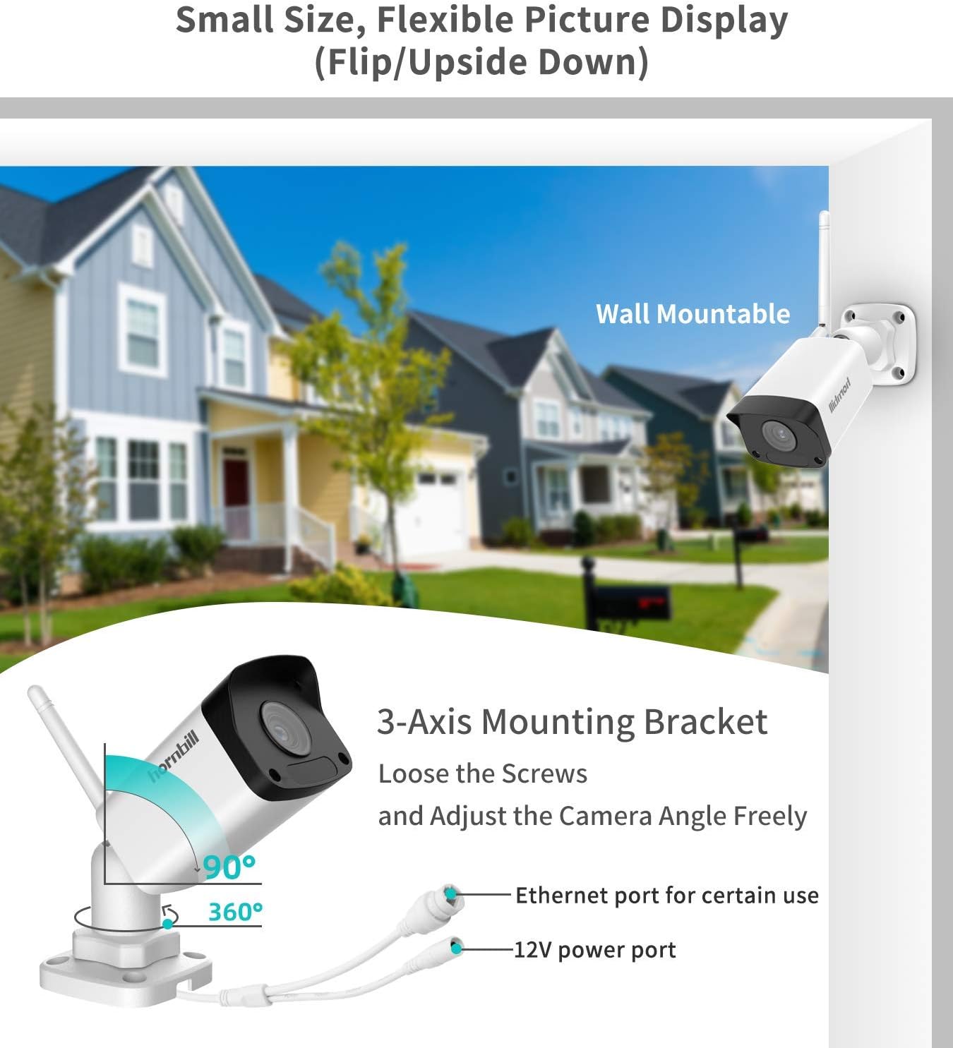 1080P Wireless Security Camera System, Hornbill 8CH Home Surveillance Camera System,8pcs 1080P Outdoor IP Security Camera with 2TB Hard Drive, Waterproof for Indoor Outdoor Security, No Monthly Fee