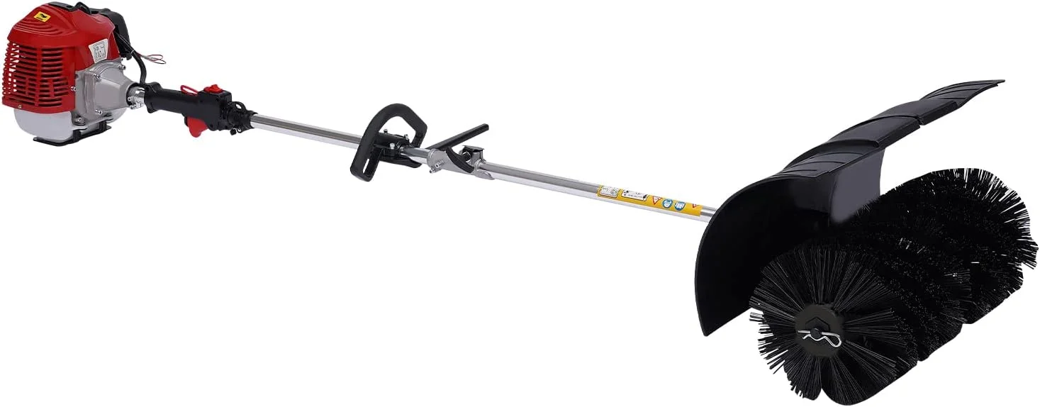 MONIPA 52cc 2 Stroke 2.3HP Power Sweeper Handheld Gasoline Engine Power Broom Brush Clear with Air Cooled Motor EPA Engine for Driveway Turf Snow