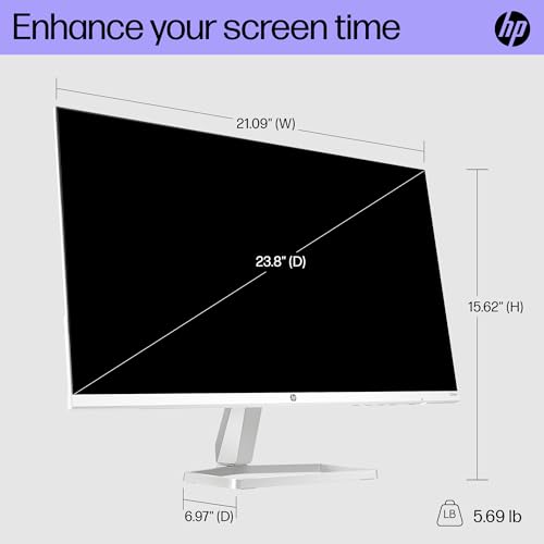 HP Series 5 24 inch FHD Monitor, Full HD Display (1920 x 1080), IPS panel, 99% sRGB, 1500:1 contrast ratio, 300 nits, Eye Ease with Eyesafe certification, 524sa (2024)