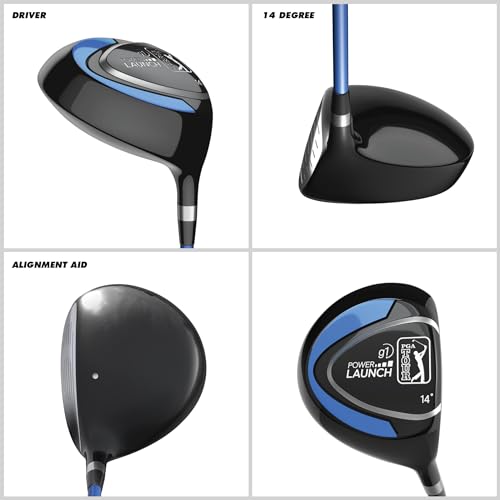 G1 Series Blue Kids Golf Club Set| Golf Clubs and Sets for Height 4'8"-5'2"| Complete Golf Club Sets w/a Golf Driver, Putter & Golf Bag| Young Men & Women Golf Clubs Ages 8-12