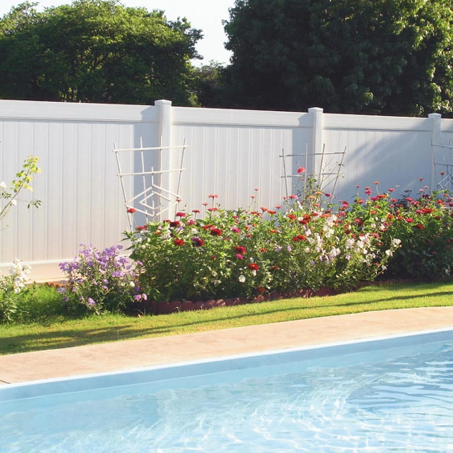 Vinyl Privy Fence Panels - 6ft.H x 6ft.W, Set of 2 Pcs Compatible with Outdoor Privy and Security