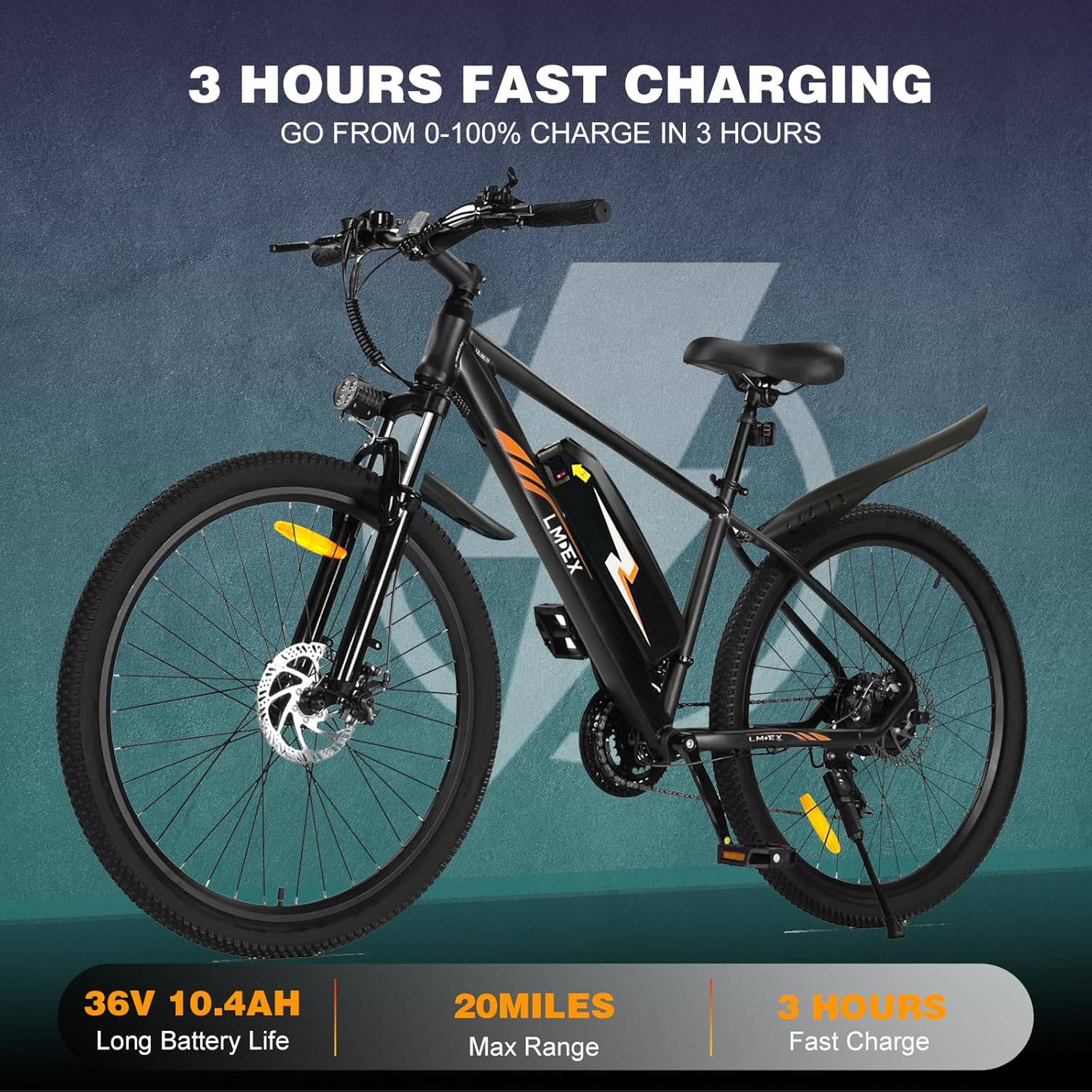 Electric Bike for Adults 26”, Mountain Ebike 500W Motor, Commuter Ebike/Electric Bicycle with 36V 374.4Wh Removable Battery, UL2849 Certified