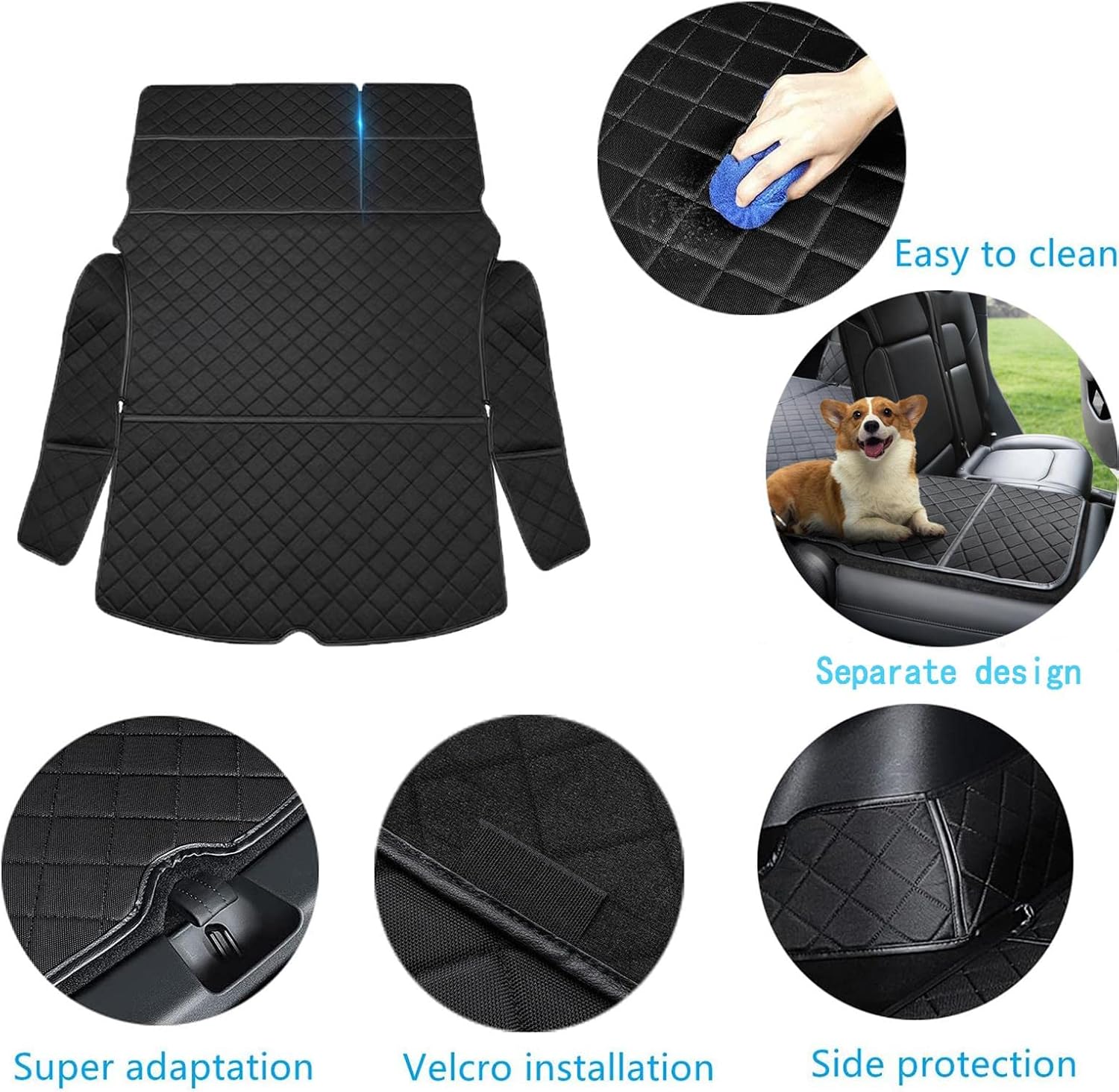 Newellev Tesla Model Y Trunk Mat Cargo Liner Waterproof Pet Mat Dog Car Seat Cover Compatible for 2021 2020 Model Y Accessories, Black