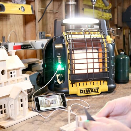 DEWALT F332000 12,000 BTU, Cordless Propane Radiant Heater with ODS & Tip-Over Protection, Heating Area Up to 300 Sq. Ft. - Outdoor Heater for Jobsite and Campsite