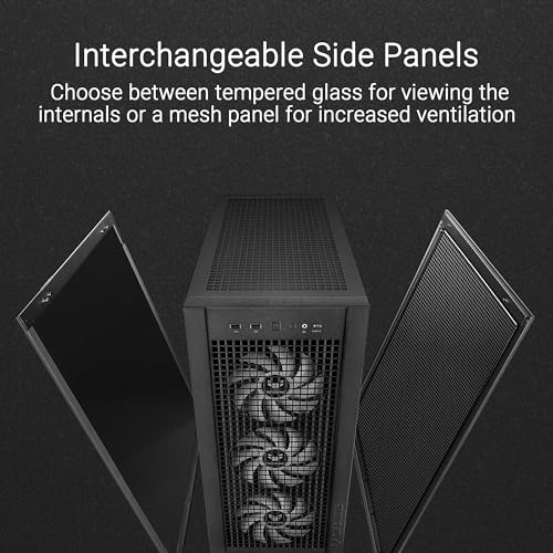 ASUS TUF Gaming GT302 ARGB ATX Mid-Tower PC Case – Four 140 x 28 mm ARGB Fans for High Airflow, Interchangeable Tempered Glass or Mesh Side Panels, Supports BTF Hidden-Connector Motherboards | White