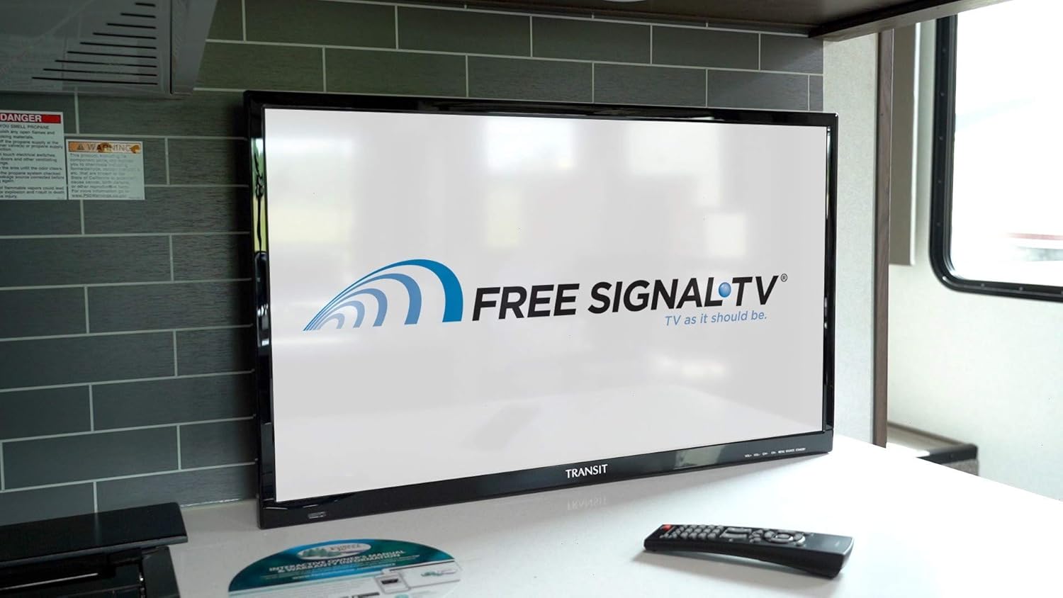 Free Signal TV Transit 32 12 Volt DC Powered LED Flat Screen HDTV for RV Camper and Mobile Use