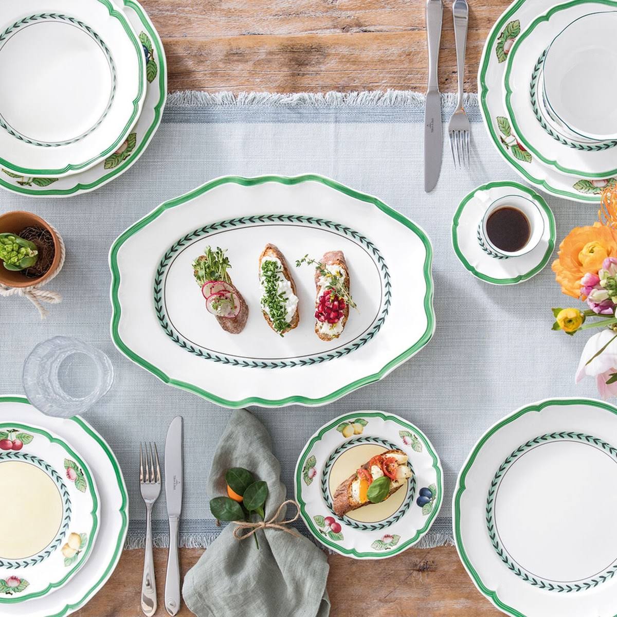 Villeroy u0026 Boch French Garden Green Line Oval Platter