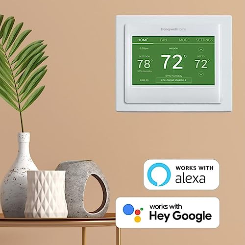 Honeywell Home RTH9585WF Wi-Fi Smart Color Thermostat, 7 Day Programmable, Touch Screen, Energy Star, Alexa Ready, C-Wire Required, Not Compatible with Line Volt Heating Gray
