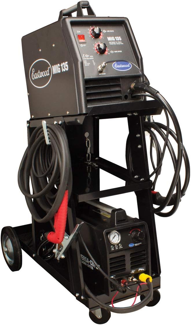 Eastwood 3-Tier Welding Cart Mig Welder Portable Heavy Duty for Plasma Cutter TIG Arc with Tank Storage Trolley Workshop Organizer