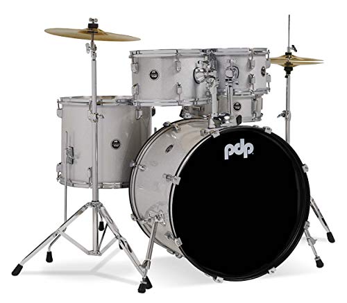 Pacific Drums Center Stage Complete Drumkit, 5 Drum Set, Iridescent Black Sparkle, 7x10, 8x12, 14x16 Floor, 16x22 Kick, 5x14 Snare (PDCE2215KTIB)