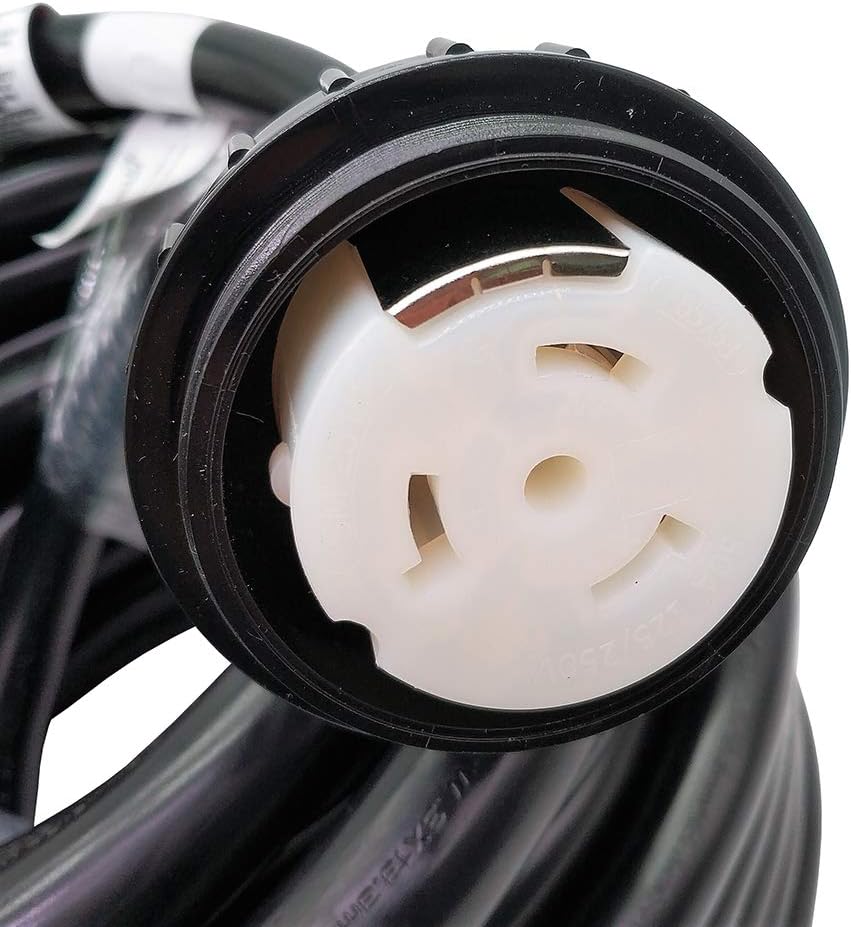 Parkworld 60639 RV 50A Shore Power Extension Cord Adapter, 50amp Camper Plug 14-50P to SS2-50R Marine Twist Lock Receptacle (75FT)