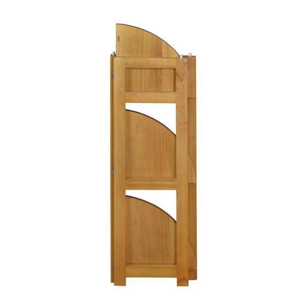Regency 34 in. Medium Oak Wood 3-Shelf Foldable Corner Bookcase
